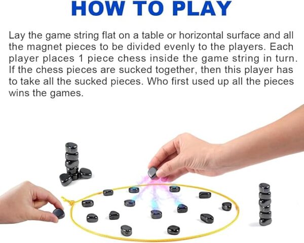 Magnetic Chess Game with Stones - Image 2