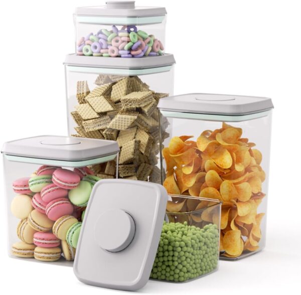 Pop Up Lid Food Storage Containers, Clear Storage Containers