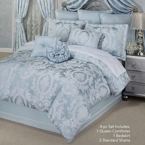 Contessa Luxury Bedding | Iced Platinum and Powder Blue Hues - Image 3